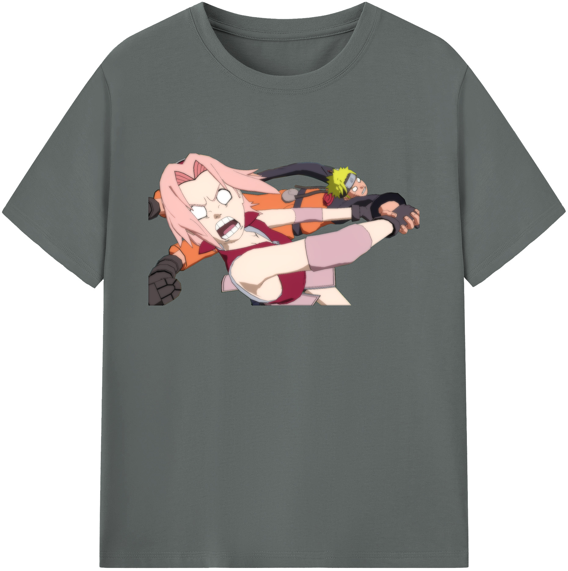（画像用） NARUTO -ナルト- 春野サクラ Haruno Sakura 綿100％ メンズ半袖Tシャツ｜肌触りやわらか＆通気性